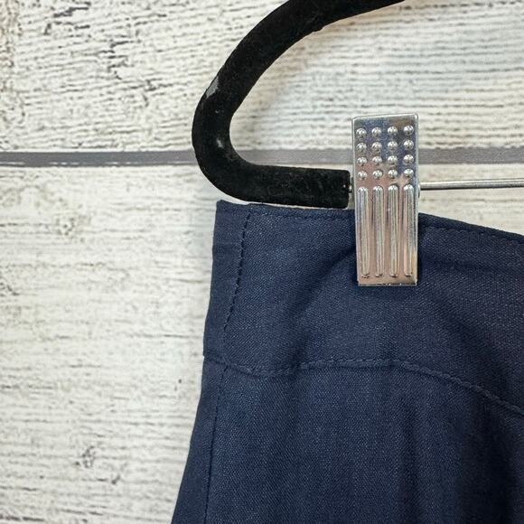 Antonio Melani Women's Navy Blue Tammy Wide Leg Linen Pants Size 10 - Picture 7 of 10